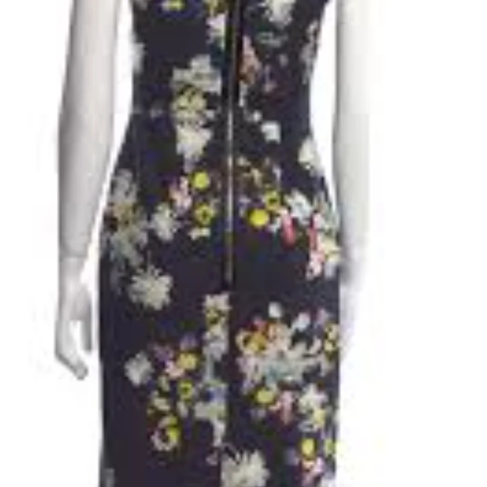 ERDEM Black Floral Midi Dress - Picture 5 of 7